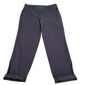 Talbots Chino Relaxed Navy Blue Ankle Length Below Waist Stretch Size 6